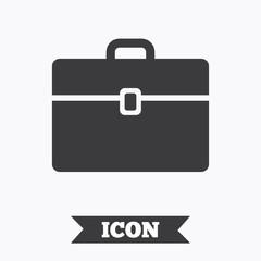 Case sign icon. Briefcase button.