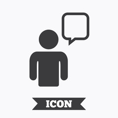 Chat sign icon. Speech bubble symbol.