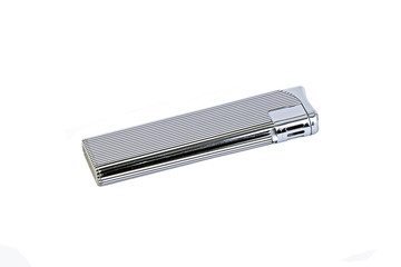 Silver gas cigarette lighter