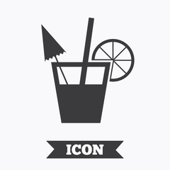 Cocktail sign. Alcoholic drink symbol.