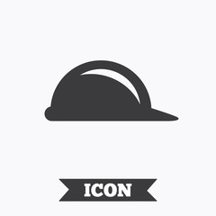 Hard hat sign icon. Construction helmet symbol.