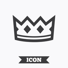 Crown sign icon. King hat symbol.