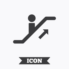 Escalator staircase icon. Elevator moving stair.