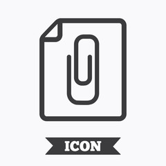 File annex icon. Paper clip symbol. - obrazy, fototapety, plakaty