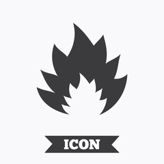 Fire flame sign icon. Heat symbol.