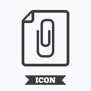 File annex icon. Paper clip symbol.