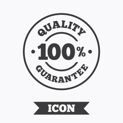 100% quality guarantee icon. Premium quality.