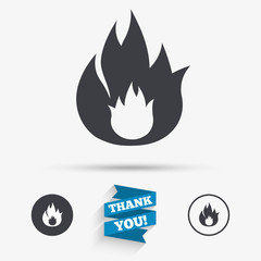 Fire flame sign icon. Fire symbol.