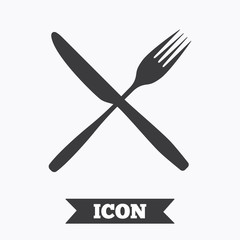Eat sign icon. Cutlery symbol. Fork and knife.