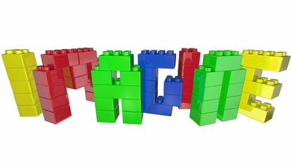 Imagine Dream Toy Blocks Word Letters 3d Illustration