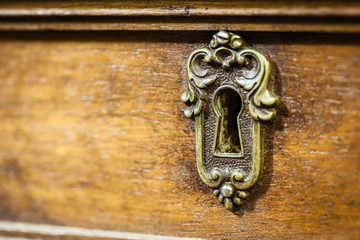Old desk keyhole