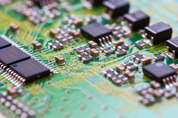 Closeup electronic circuit