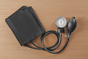 Tonometer on wooden table