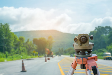 Surveyor equipment tacheometer or theodolite with road construct