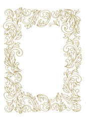 Decorative line art frame for design template.