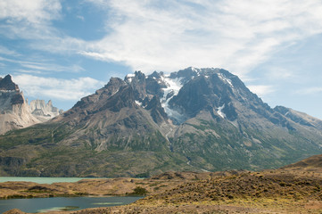 Fototapeta na wymiar Torres del Paine national park at South America, Chile