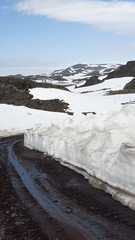 road and snow wall