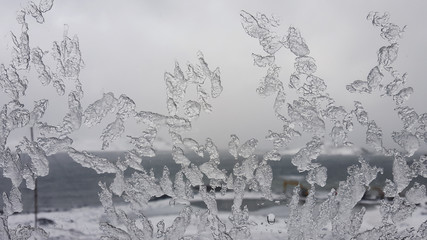 Ice frost on the window