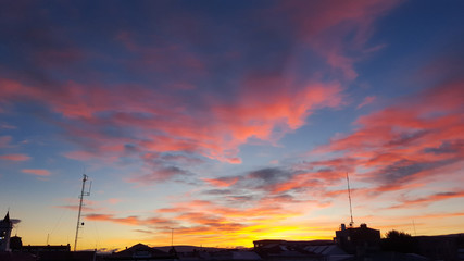 Red cloud is effect of sunset