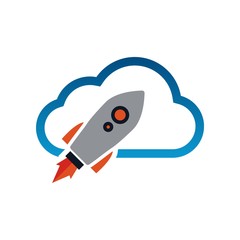 Cloud rocket logo design