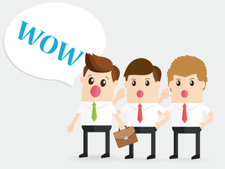 gossip line. business people telling gossips to the businessman