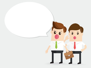 businessman telling gossips or surprise news to coworker