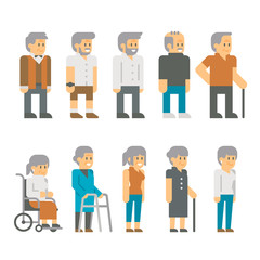 Flat design senior citizens