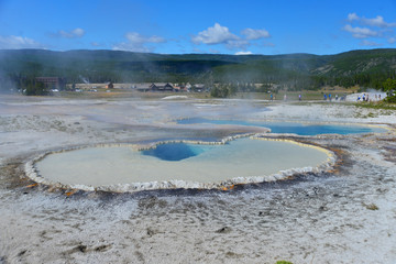 Hot geyser pool in Old Faithful area