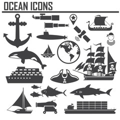 Ocean Nautical and marine icons