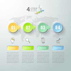 Abstract 3d infographic 4 options,  Business concept infographic