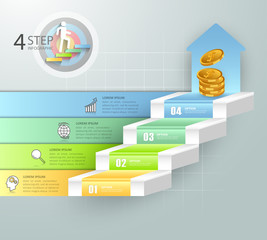 Design business staircase conceptual infographics. 