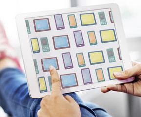 Digital Devices Technology Graphics Connection Concept