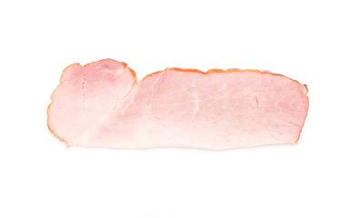 sliced ham on white