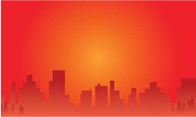 Silhouette of city at afternoon