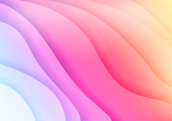 Vibrant colors horizontal background with waves with shadows
