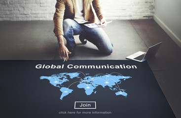 Global Communication Information Message Concept