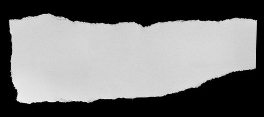 Piece of torn paper on black.