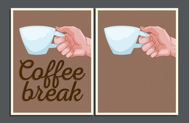 "Coffee break"  illustration set.