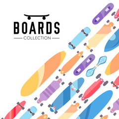 Vector illustration on the theme of skateboard and skateboarding