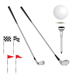  Set of Golf Equipment Icons