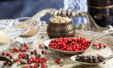 Red and black pepper seeds