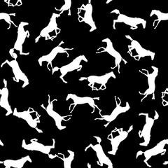 Vector seamless pattern with horses