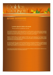 Fototapeta premium Abstract autumn background proportional to A4 format for design. Golden Season. Vector illustration