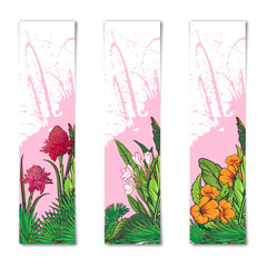 Tropical Floral vertical Badges