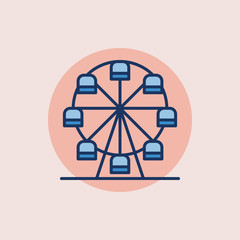 Ferris wheel flat icon