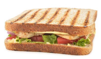Sandwich with chicken and vegetables