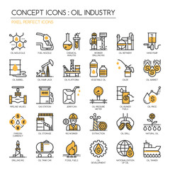 Oil Industry , Thin Line and Pixel Perfect Icons