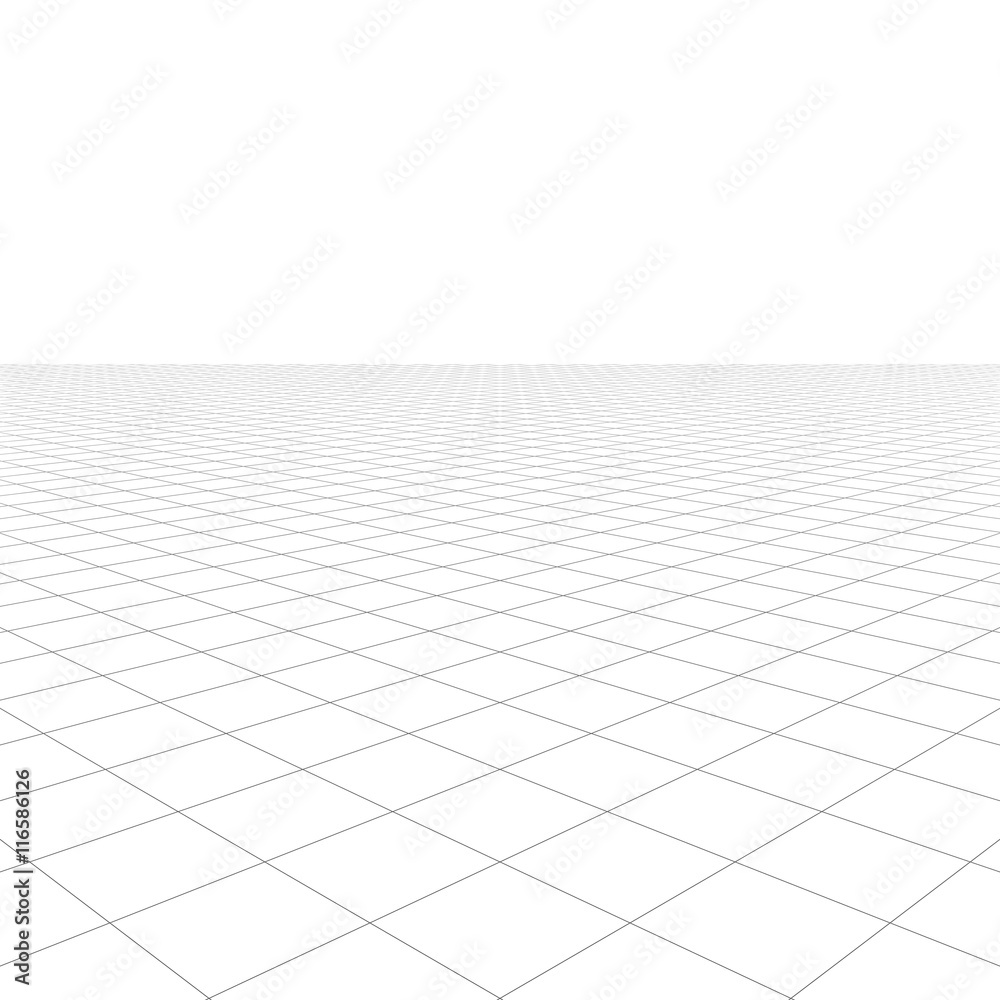 Aufkleber Perspective grid over white background 3D rendering