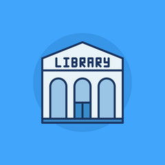 Library building flat icon