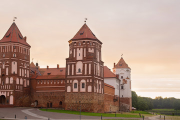 Fototapeta na wymiar Grand view to Castle of Mir, Grodno Region, Belarus.